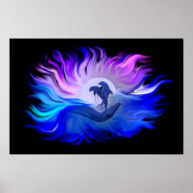 Delphine im Mondschein Poster (Vorne)