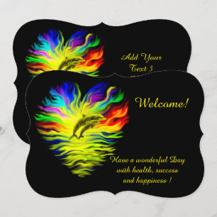 Delphine im Sonnenschein, fügen Sie Ihren Text Ein Einladung