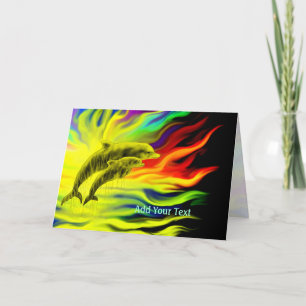 Delphine im Sonnenschein Karte