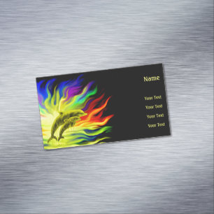 Delphine im Sonnenschein Magnetische Visitenkarte