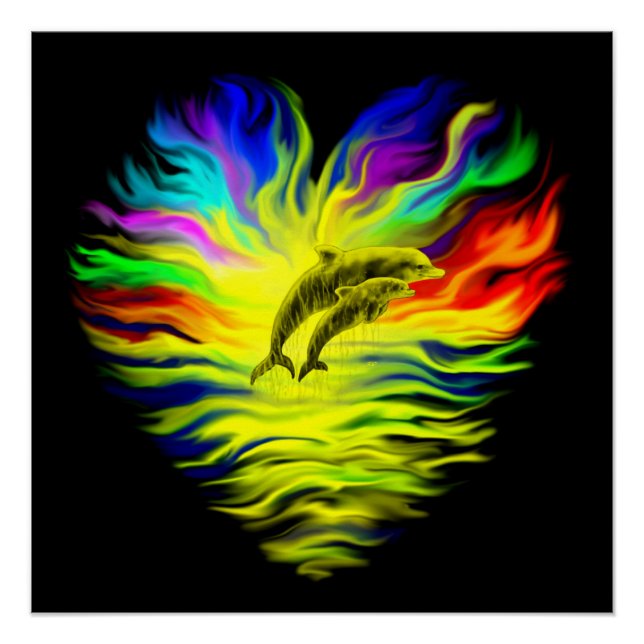 Delphine im Sonnenschein Poster (Vorderseite)