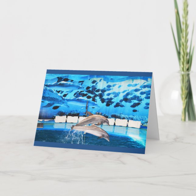 Delphine in Bewegung Feiertagskarte (Vorderseite)