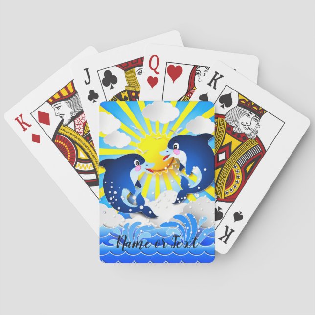 Delphine in der Sonne personalisieren Hinzufügen I Spielkarten (Rückseite)