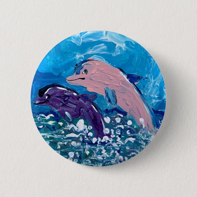 Delphine "Kunst von Kindern" Button (Vorderseite)
