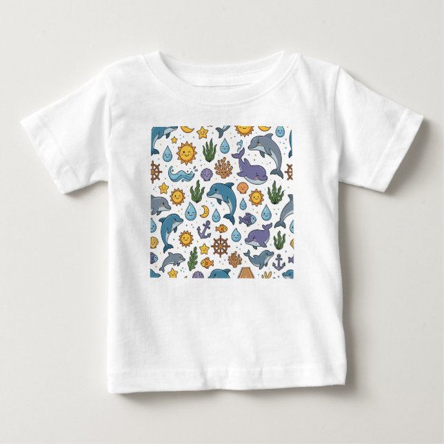 Delphine Muster Baby T-shirt (Vorderseite)