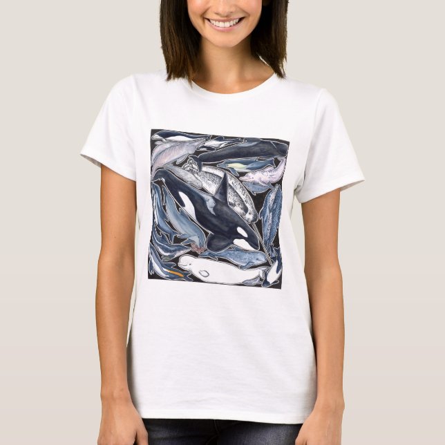 Delphine, orcas, belugas und Narvales, T-Shirt (Vorderseite)