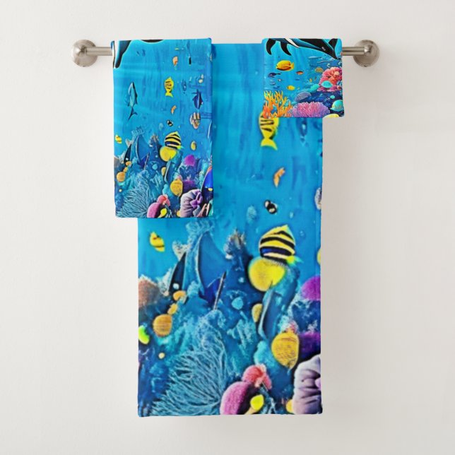 Delphine & Reef: Unterwasserfreude Badhandtuch Set (Insitu)