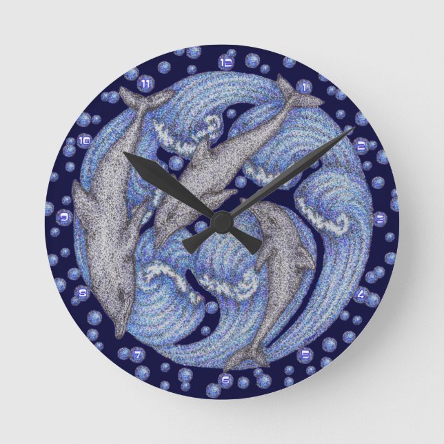 Delphine Runde Wanduhr (Vorderseite)