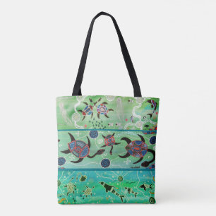 Delphine & Schildkröten Aborigine Tote Bag