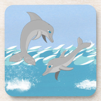 Delphine Schwimmen im Ozean Getränkeuntersetzer