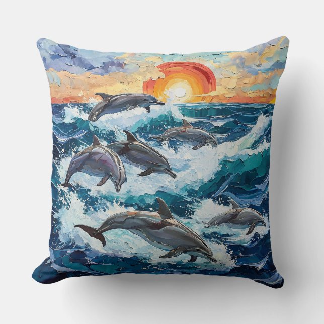Delphine Seascape Kissen (Vorderseite)