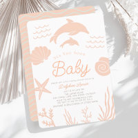 Delphine & Seashell Sea Sie bald pink Baby Dusche