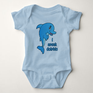 Delphine Speak Dolphin Blue Säuglings Strampler