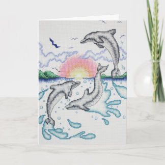 Delphine spielen bei Sunrise Ocean Beach Hinweis Karte