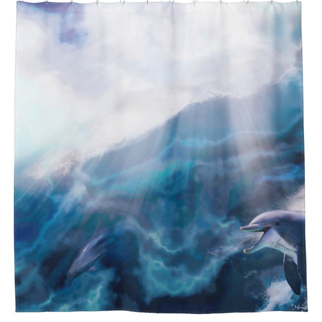Delphine spielen nur für die THRILL Duschvorhang (Vorderseite)