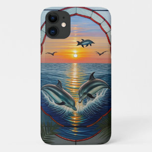 Delphine springen bei Sonnenuntergang im Ozean Case-Mate iPhone Hülle
