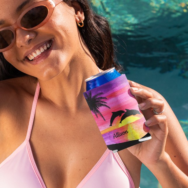 Delphine Tropical Paradise Personalisiert Dosenkühler (Von Creator hochgeladen)