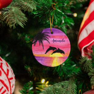 Delphine Tropical Sunset Personalisiert Ornament