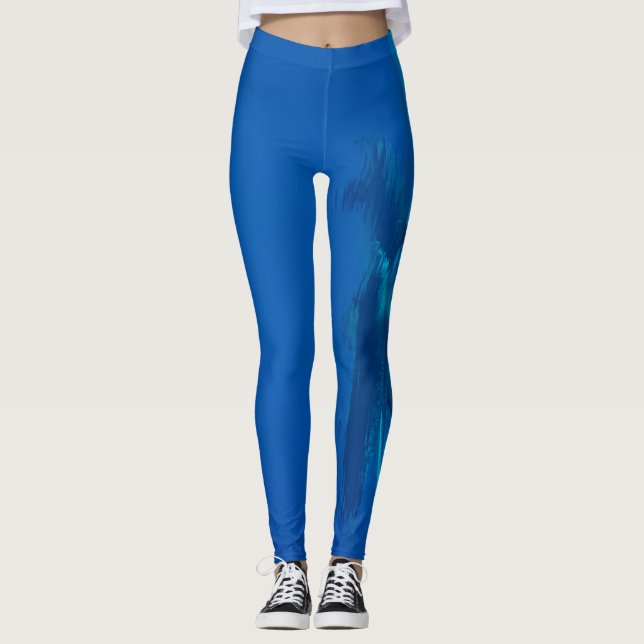 Delphine und blaue Ozeane , aquamarin und aqua, Wa Leggings (Vorderseite)