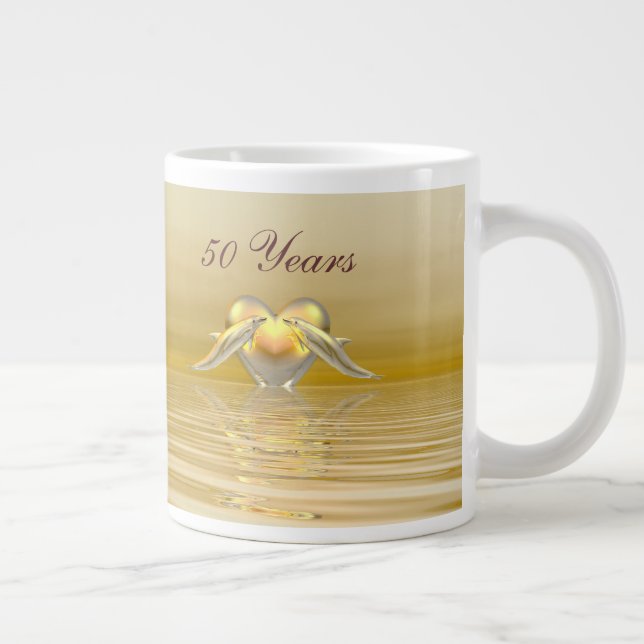 Delphine und Herz zum goldenen Jubiläum Jumbo-Tasse (Rechts)