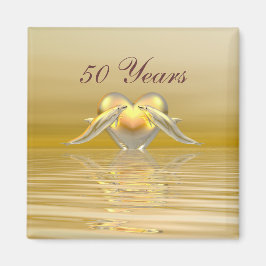 Delphine und Herz zum goldenen Jubiläum Magnet