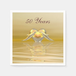 Delphine und Herz zum goldenen Jubiläum Serviette