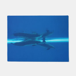 Delphine und Reflexion, blaue Ozeanmatte Fußmatte