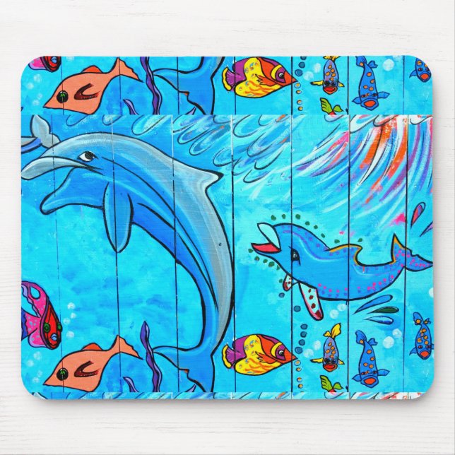 Delphine und tropische Fischmousepad Mousepad (Vorne)