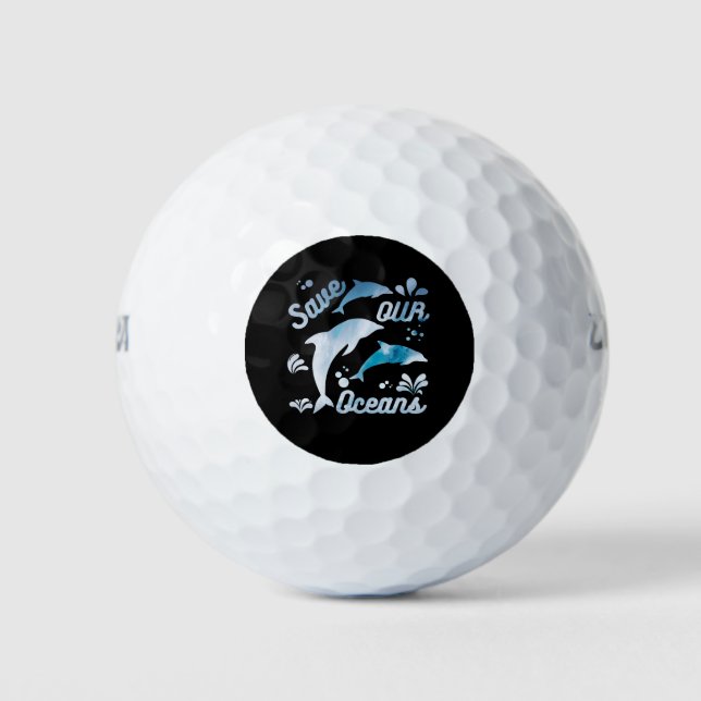 Delphine / Unsere Ozeane Gerettet Golfball (Vorderseite)