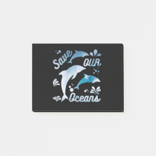 Delphine / Unsere Ozeane Gerettet Post-it Klebezettel