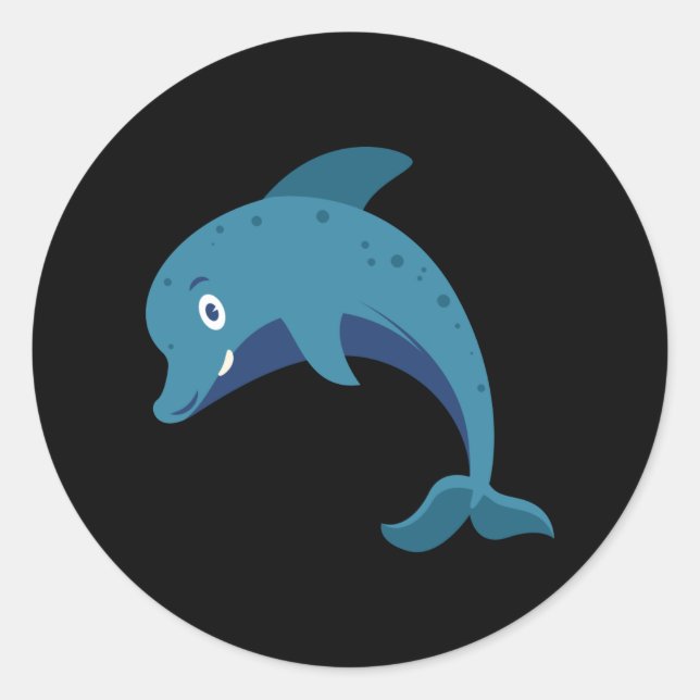 Delphinen Meerestiere Gestaltungsidee Runder Aufkleber (Vorderseite)