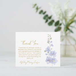 Delphinium | Beileids-Dankeskarte Dankeskarte