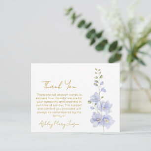 Delphinium Beileids-Dankeskarte Dankeskarte