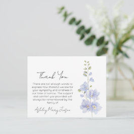 Delphinium | Beileids-Dankeskarten Dankeskarte