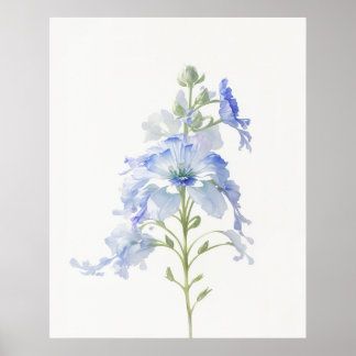 Delphinium Birth Blume Poster