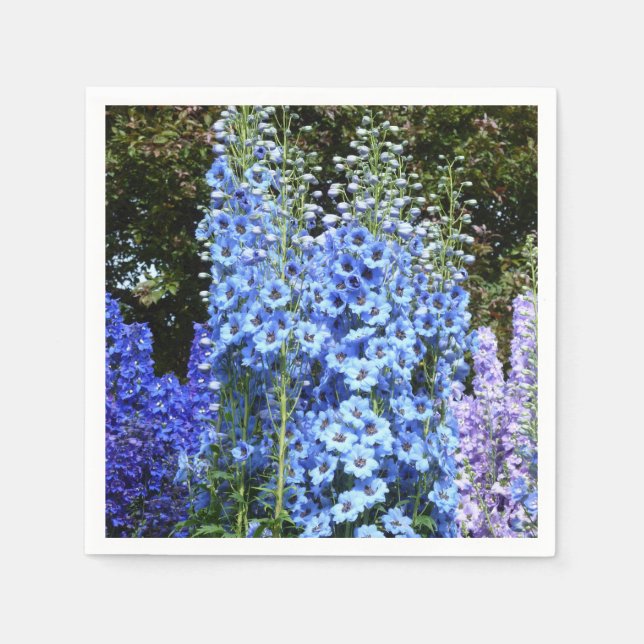 Delphinium Blume Gartengarten Serviette (Vorderseite)