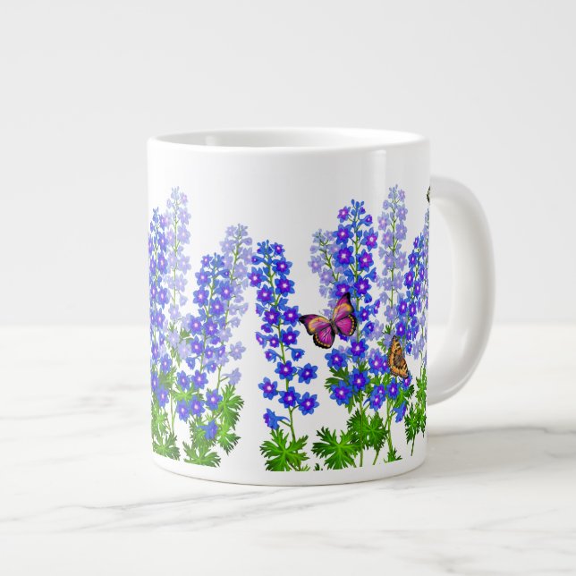 Delphinium Butterfly Garden Jumbo Mug Jumbo-Tasse (Vorderseite Rechts)