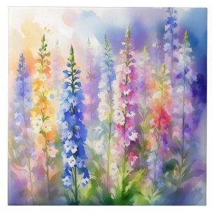 Delphinium Impressionist Vibrannt Fliese