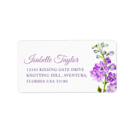 Delphinium lackiert lila Hochzeitadresse Adressaufkleber