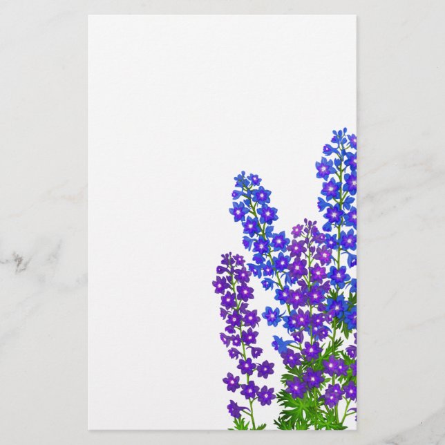 Delphinium Larkspur Blumengarten Briefpapier (Vorderseite)