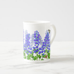Delphinium Larkspur Schmetterlings-Garten-Tasse Prozellantasse