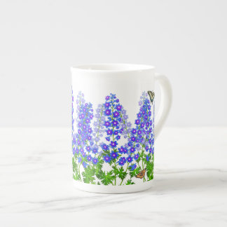 Delphinium Larkspur Schmetterlings-Garten-Tasse Prozellantasse