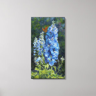 "Delphiniums-" Galerie eingewickelter Leinwanddruck