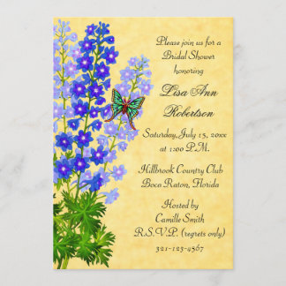 Delphiniums Gold Bridal Dusche Einladung