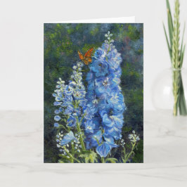 "Delphiniums-" leere Anmerkungs-Karte Karte