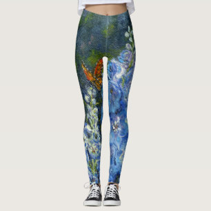 "Delphiniums-" Leggings