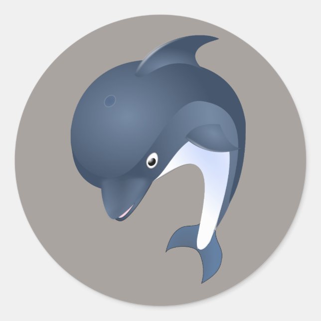 Delphinkleber Runder Aufkleber (Vorderseite)