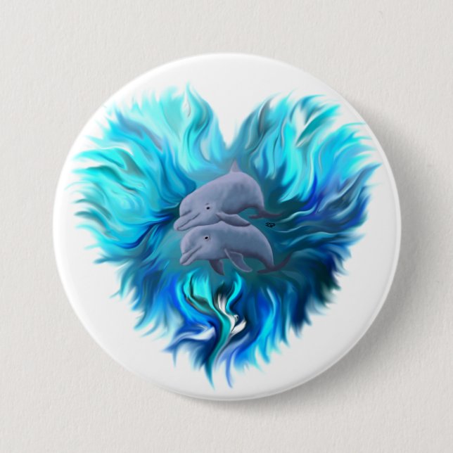 Delphinpaare Button (Vorderseite)