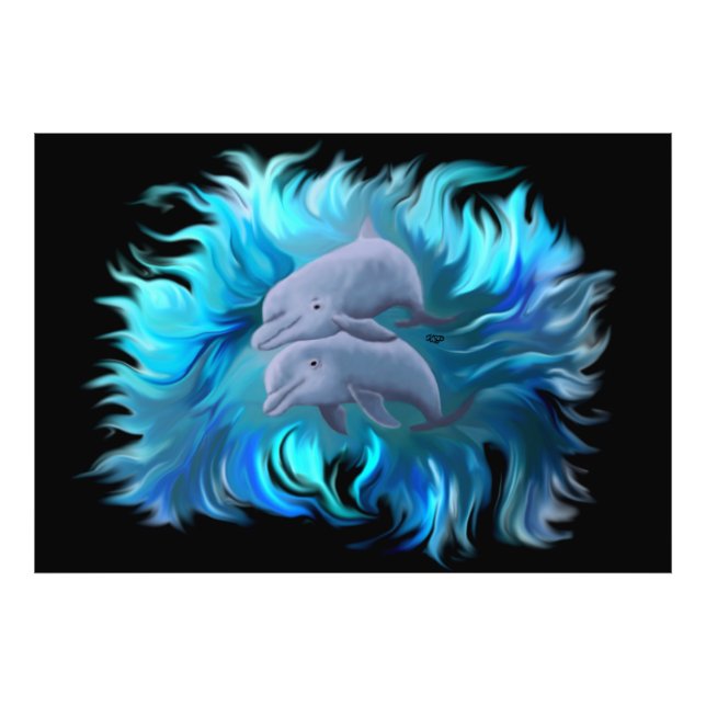 Delphinpaare Fotodruck (Vorne)