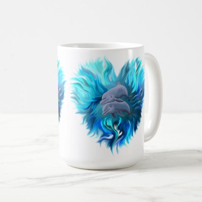 Delphinpaare Kaffeetasse (VorderseiteRechts)